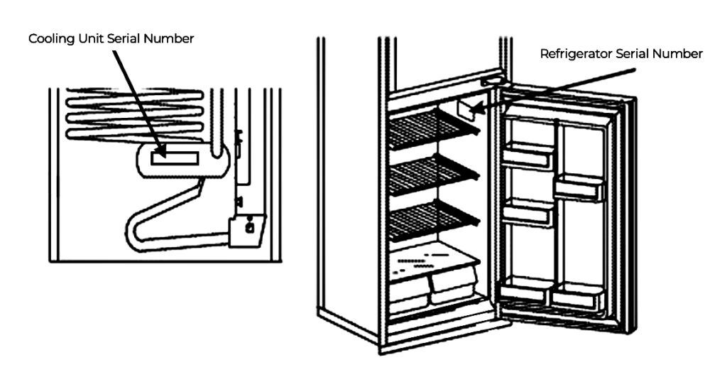 refrigerator serial number location